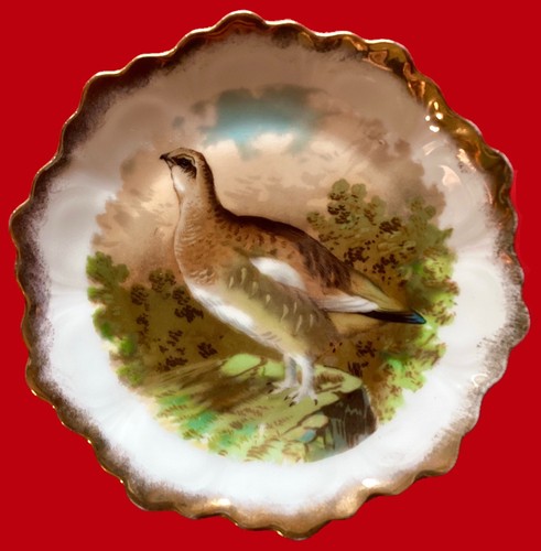 Antique game bird plate - game,