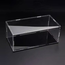 Display Clear Acrylic Case Assemble Box Dustproof Protection W/ Black Base Model