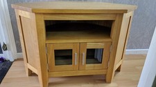 Solid Oak corner TV unit
