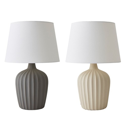 Serena ribbed ceramic table - ribbed,