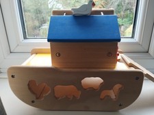 Wooden Noah's ark toy