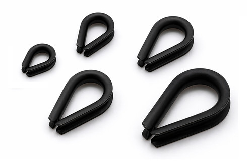 Black wire rope - , thimble