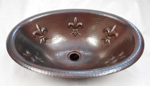 Oval copper bath sink - copper,