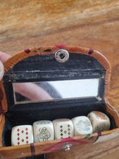 Vintage Poker Dice In Leather