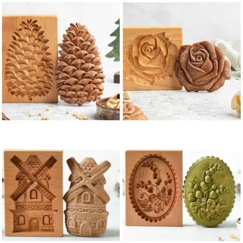 Wooden cookie mold - wooden,