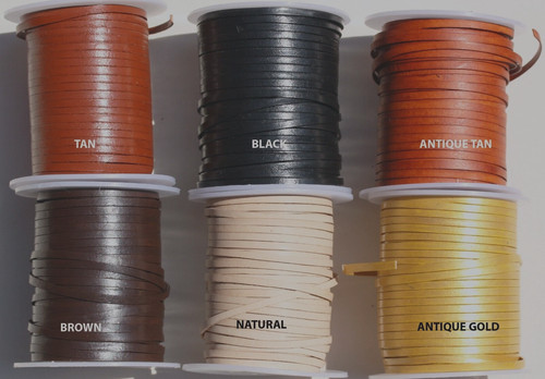 Flat leather cord size 3mm - flat,
