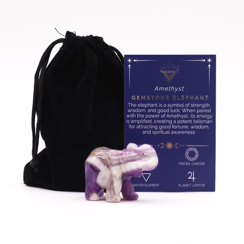 Amethyst lucky elephant - amethyst,