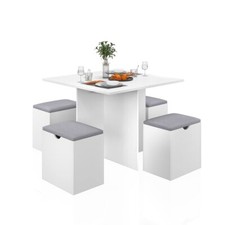 White Stowaway Dining Table &