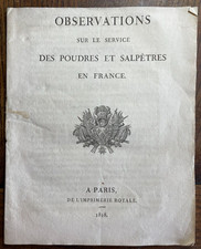 OBSERVATIONS ON THE POWDER AND SALTPETER SERVICE IN FRANCE - 1818