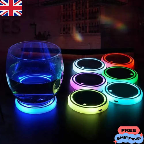 Colorful led car cup holder - 2x,