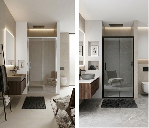 Bathroom sliding door shower - sliding,