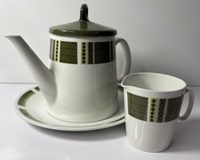 Swinnertons Padua Green Leaf Teapot & Jug – 1940s Vintage Pottery Set