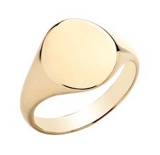 9ct Yellow Gold on Silver Mens Signet Ring size M N O P Q R S T U V W X Y Z