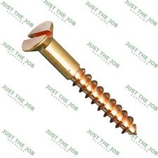 SOLID BRASS Slotted Countersunk Wood Screws ~ ALL GAUGES & SIZES 2,3,4,6,8,10,12
