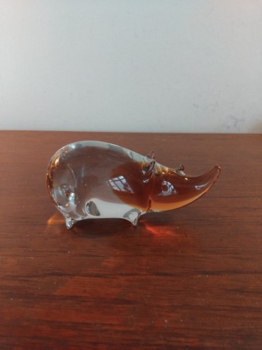Vintage rhino art glass - rhino,