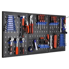 Wall Mounted Tool Peg Board Set Garage Storage Bins Workshop Rack Shed Organiser