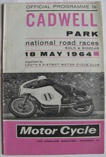 CADWELL 18 May 1964 Motorcycle Road Races Solo Sidecar Official Programme