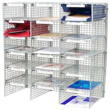 Mailing Letter Sorting Pigeonhole Unit 18 Compartment Silver Metal Wire Frame