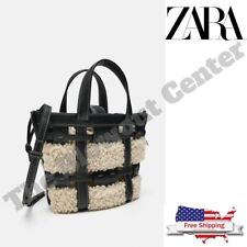 ZARA NWT WOMAN Black MINI Shopper Faux Shearling Handbag Bag - FREE SHIPPING!!