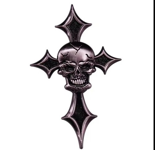 Skull cross metal - skull, pin