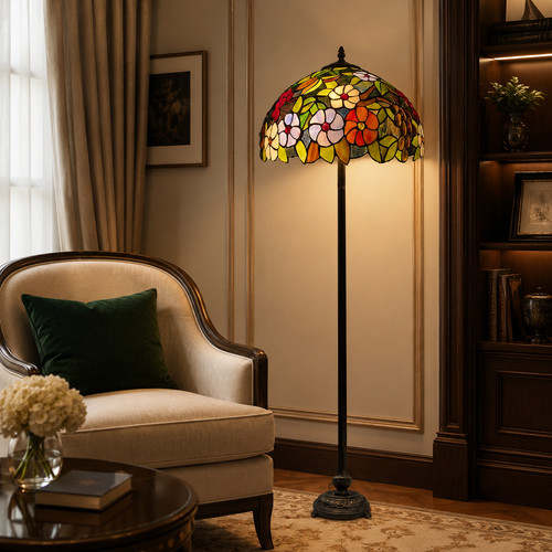 Tiffany style floral floor - floral,