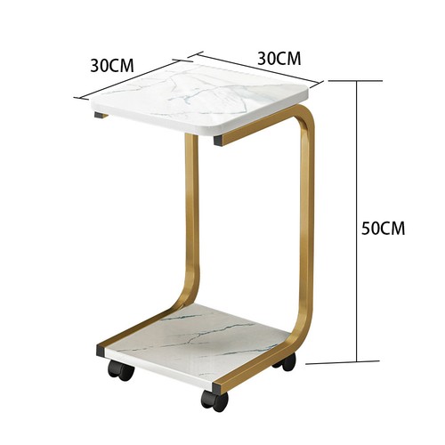 Mobile shaped side table - c-shaped,