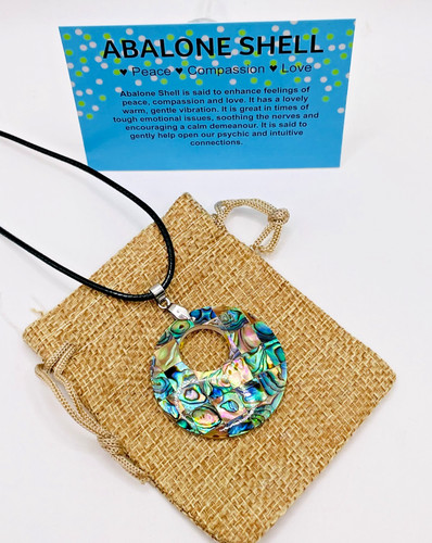 Abalone shell necklace pendant - abalone,