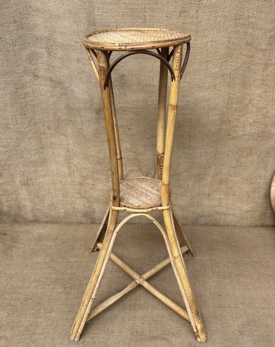 Vintage bamboo plant stand - vintage,