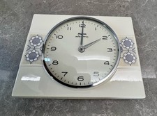 Vintage Mid Century Dugena Electric Wall Clock Ceramic Space Age Decor