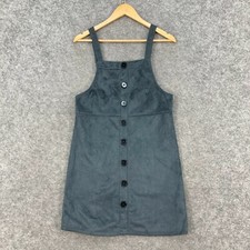 Primark Womens Dress Size 10 Grey Sleeveless Square Neck Velour 31815