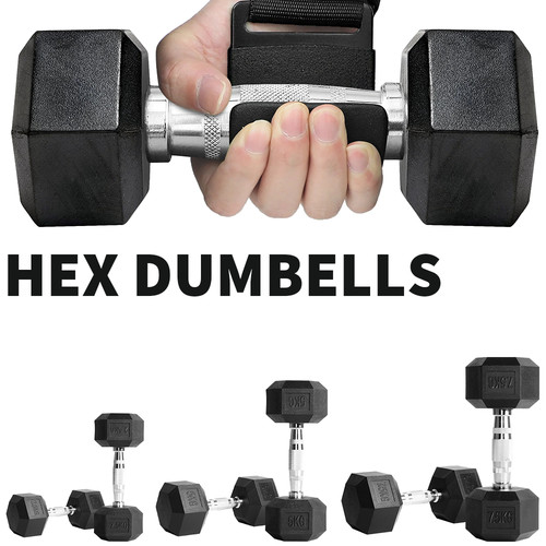 Hex dumbbells set - 5-7.5kg, pair