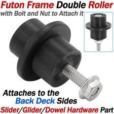 FUTON FRAME DOUBLE ROLLER (Sold Each) SLIDER - GLIDER - DOWEL - HARDWARE PART 3D