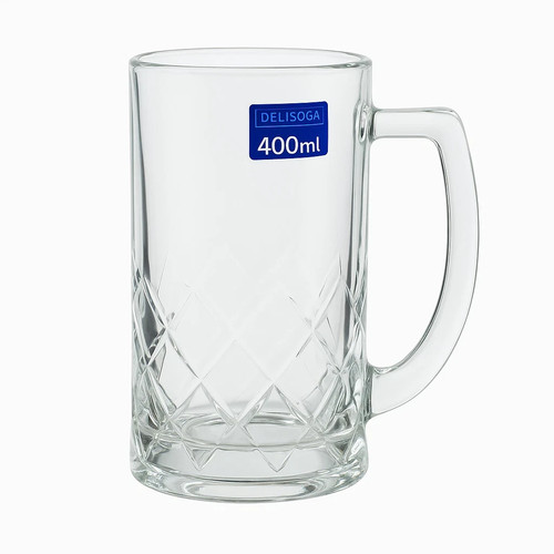 6pc clear glass mugs large - clear,