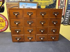 16 Drawers  Vintage Tabletop Library Card Catalog Cabinet Apothecary Storage Box