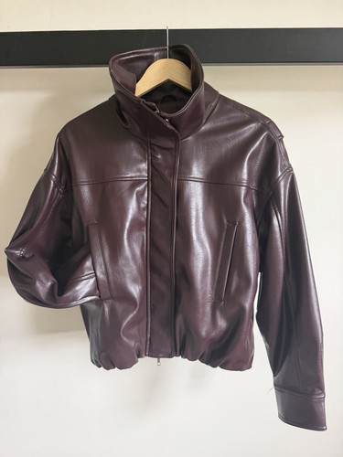 Zara women burgundy faux - burgundy,