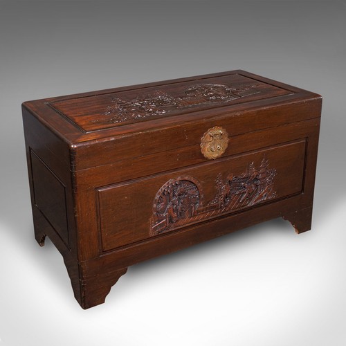 Large vintage carved - carved, chest