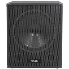 QTX QT15SA 15" 600W Active Subwoofer PA Live Stage Bass Bin Black