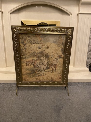 Antique brass fire - brass, guard