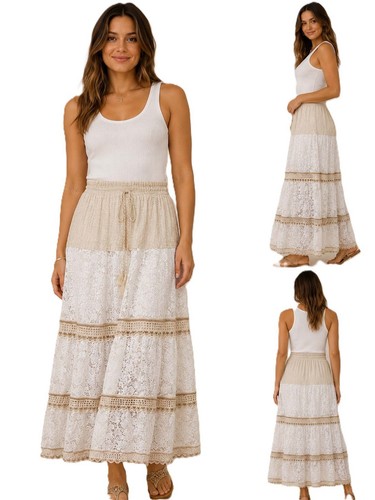 Women cotton tiered maxi - women's,