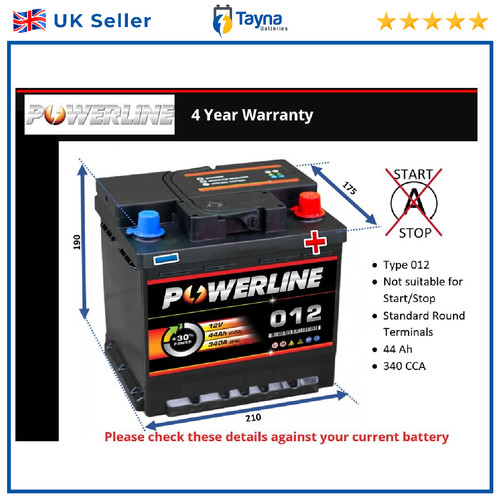 Battery fits mazda mx5 2 - 3,
