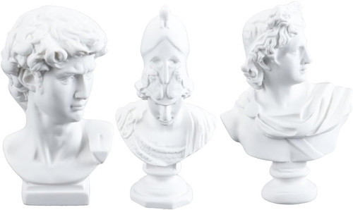 Set greek head statue - of, 3