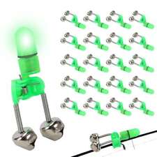 20pack LED Night Fishing Bite Bait Alarm 2 Bells Light Rod Tip Clip Alert Ring