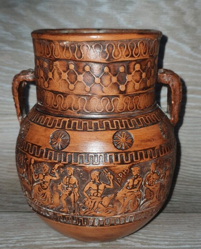 Vintage greek terracotta vase - vintage,