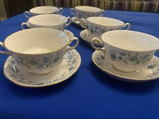 Colclough Braganza 6x 2 Handled Coupes And Saucers
