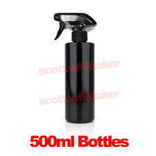 500ml Black Plastic Trigger Spray Bottles Shiny Glossy Cylindrical 28/410 PET