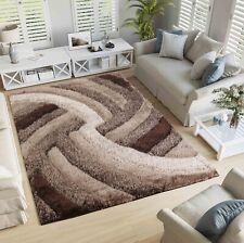 Shaggy Area Rugs Shimmer Modern Soft Swirl Design Hand Carved Shiny Living Room