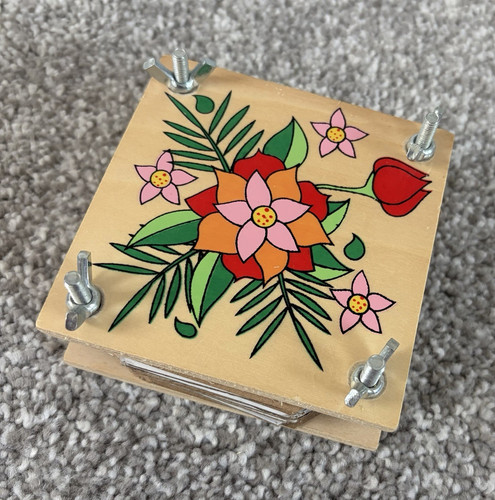 Vintage floral wood flower - vintage,