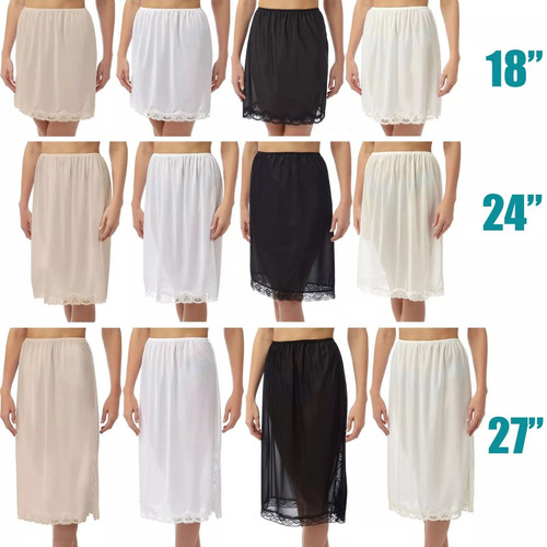 Womens lace trim half slip - trim,