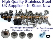 Yamaha TZR 250 1991-1996 3XV Stainless Fairing & Screen Bolts + Dzus Kit SP SPR