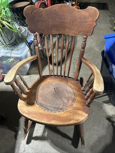 Press back antique chair - press,